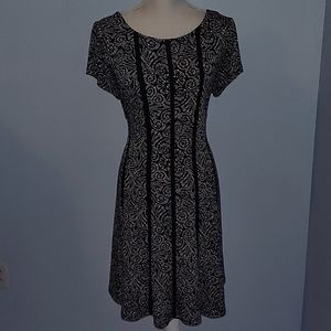 Black and white A-line dress